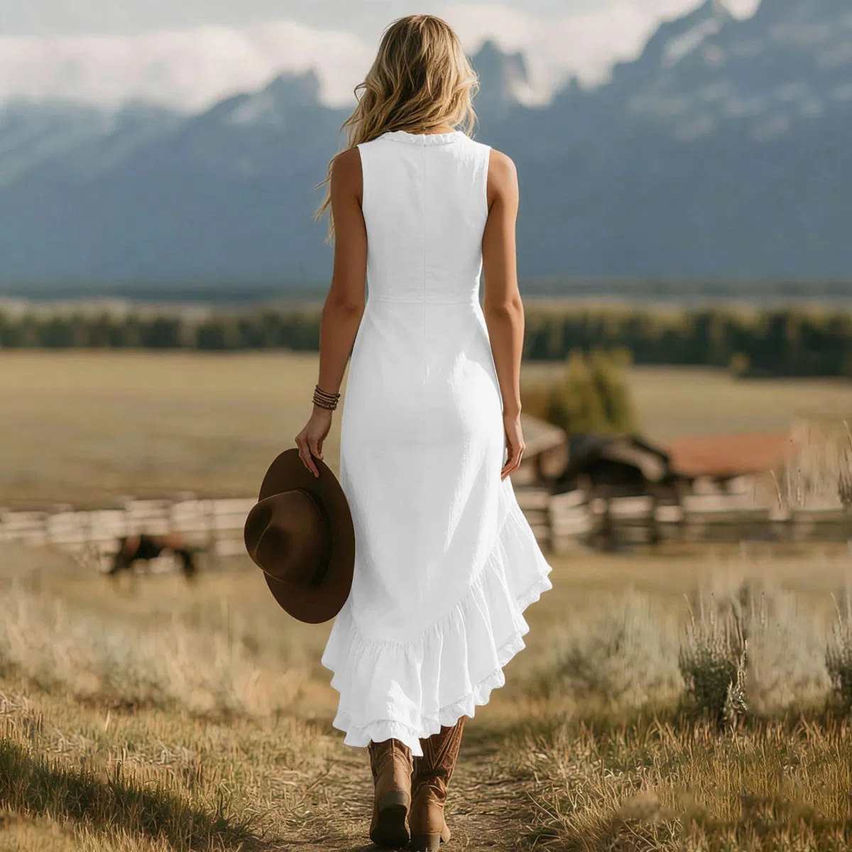 Vestidos Verano Mujer Vestidos Verano Mujer Largos, Cuello En V Lino Natural Cuello En V Falda Asimétrica Vestido De Fiesta Mujers Elegantes Vestido Tejido Elástico Frío