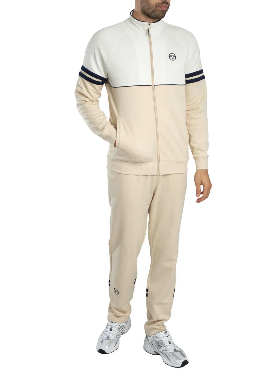 Sergio Tacchini Hombre Pantalones De Chándal Orion Track, Sandshell/Maritime Blue