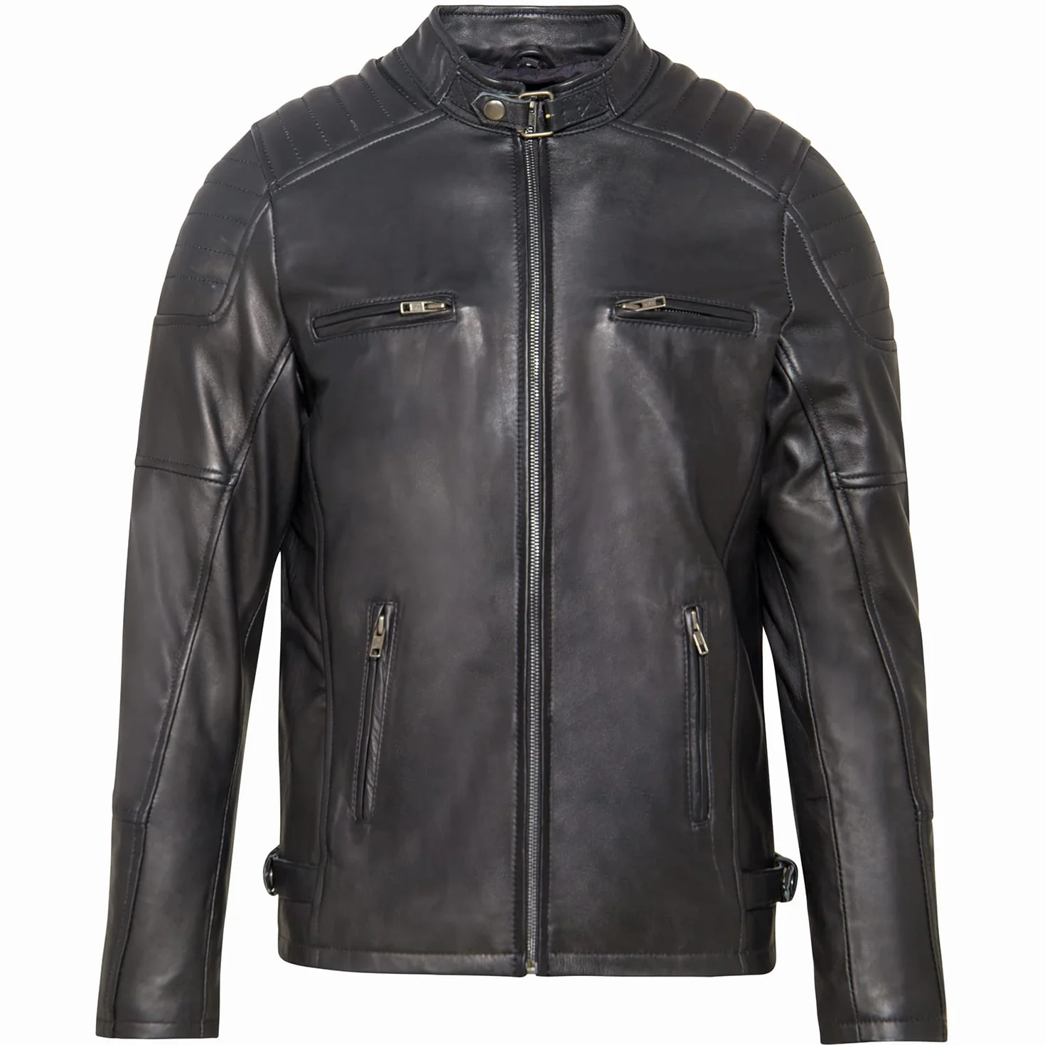 URBAN 5884 Ralf Chaqueta de Piel Hombre, Chaqueta de Piel de Oveja Genuina Suave y Duradera Hombre (Pack de 1)