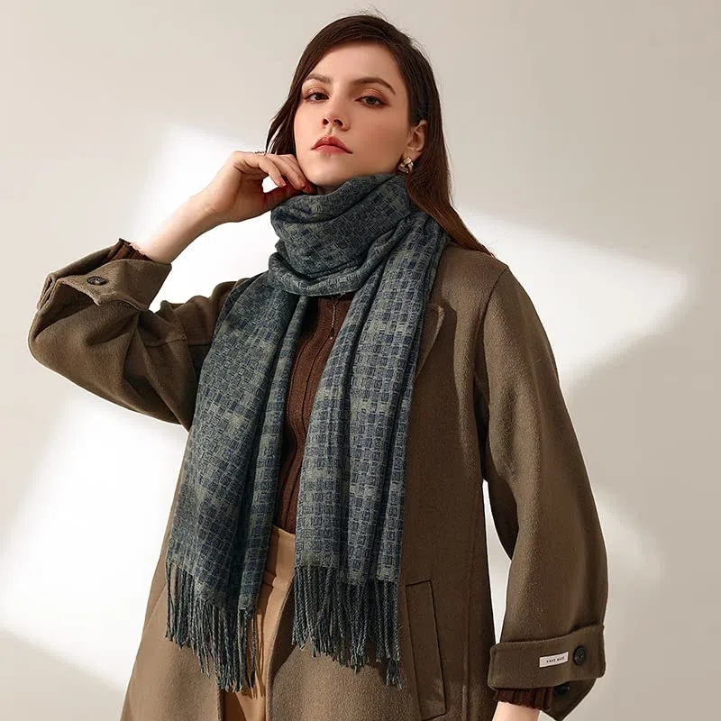 Fular Mujer Bufanda Mujer Bufanda Imitación Cachemira Borla Borla Bufanda Invierno Hembra Cálido Tampón Bufanda Chal Abrigo De Longitud Media Con Flecos Bufandas Regalo Chal Mujer Fiesta ( Color : A ,