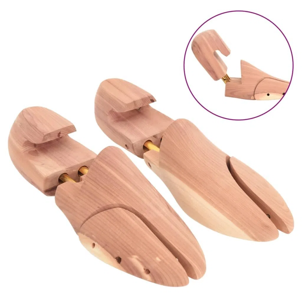 Horma de zapatos de madera de cedro maciza con calzador, moldeador ajustable para zapatos europeos 36-37, cuidado y soporte de forma para zapatos planos, zapatillas, cuero, botas, hombre y