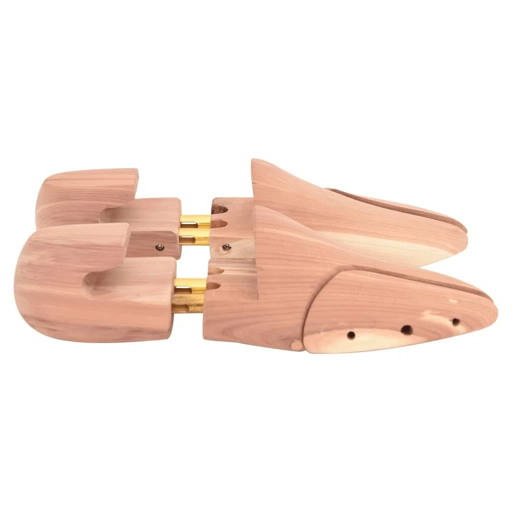 Horma de zapatos de madera de cedro maciza con calzador, moldeador ajustable para zapatos europeos 36-37, cuidado y soporte de forma para zapatos planos, zapatillas, cuero, botas, hombre y