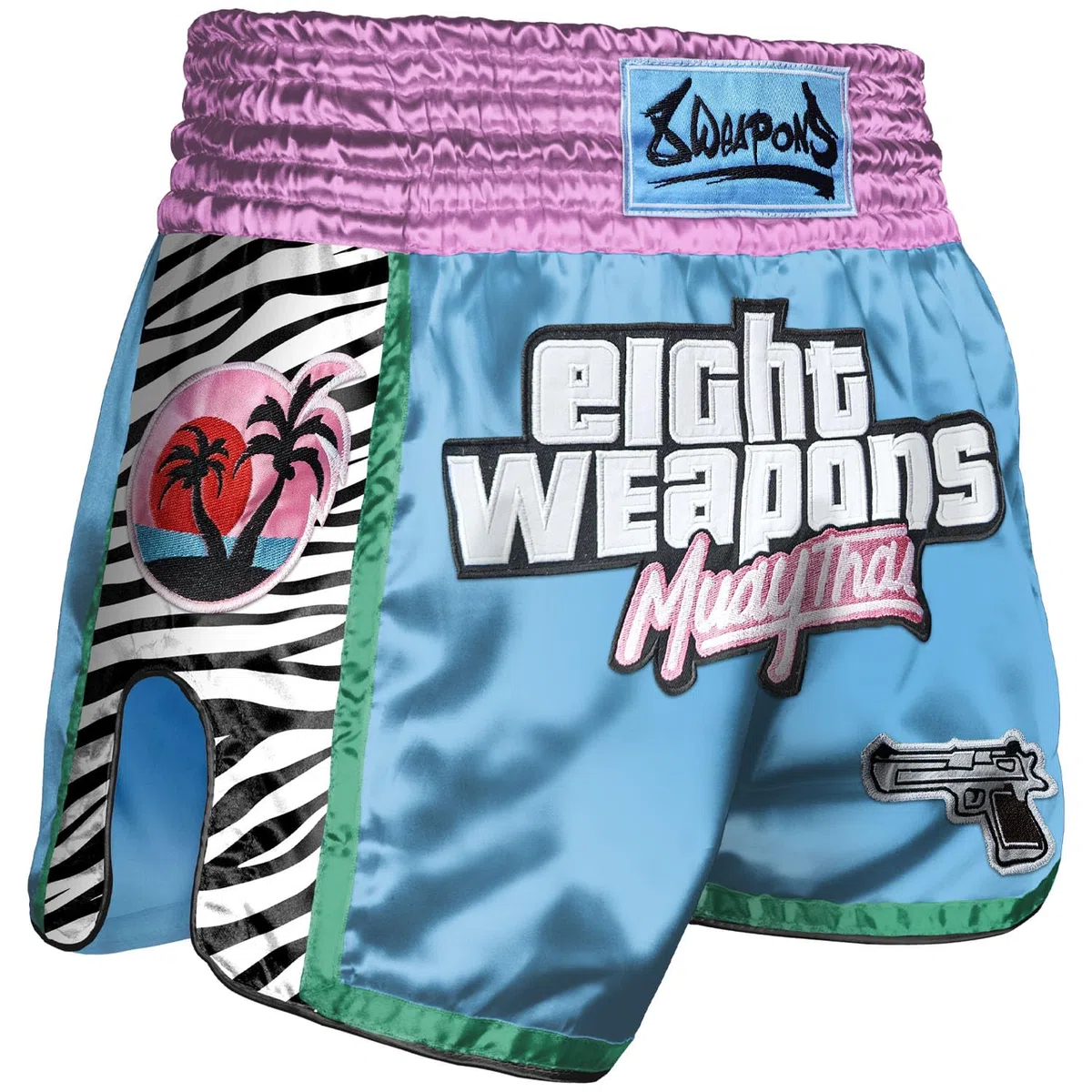 8 Weapons Pantalones cortos de Muay Thai de Miami