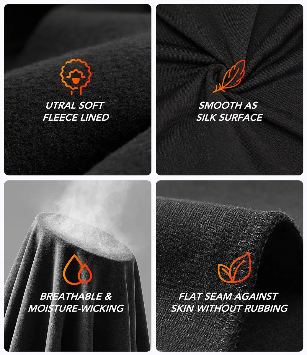 Conjunto de ropa interior térmica para mujer con forro polar ligero y ultrasuave, conjunto largo de John y capa base de esquí