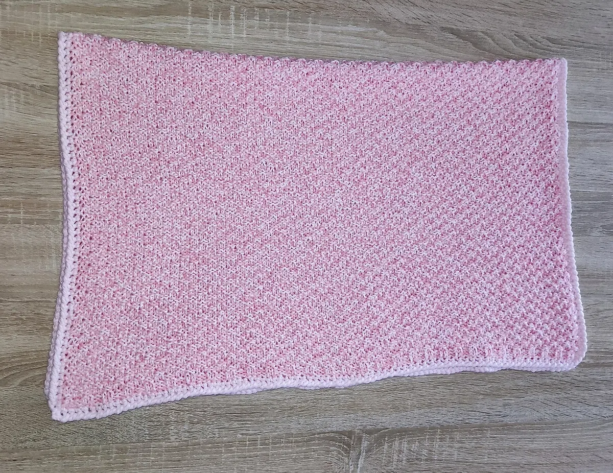 Manta bebé - tejida a mano a partir de 2 lanas - merino algodón extra fino y suave/hecho a mano/niña/niño/manta infantil//manta de peluche/manta de gateo