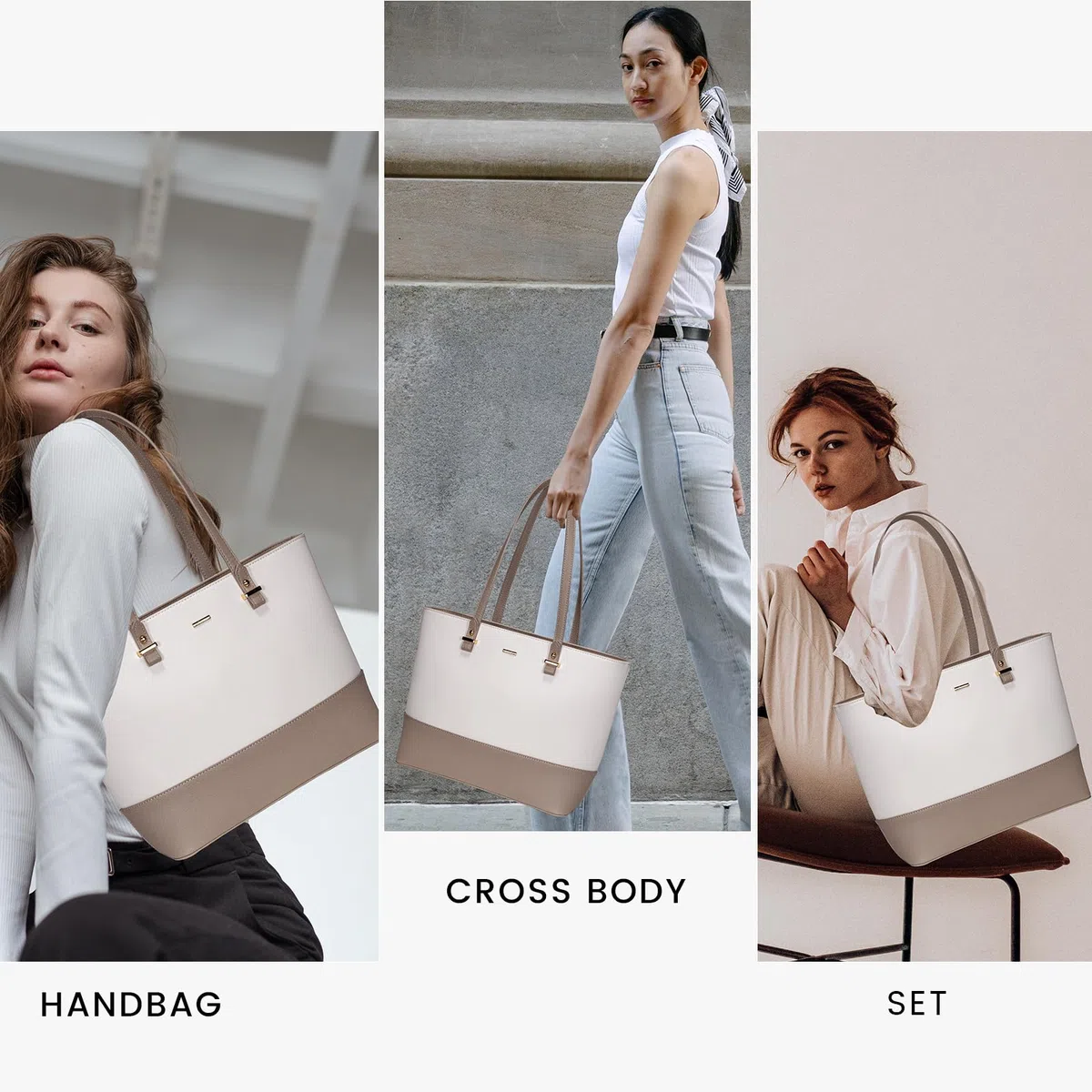 LOVEVOOK Bolso para mujer Shopper Bolso de hombro Monedero Bolso grande para mujer bolso de mano de 3/4 piezas