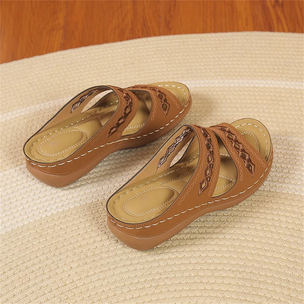 Sandalias de mujer Schiava bajas - Zapatillas de verano perforadas a la