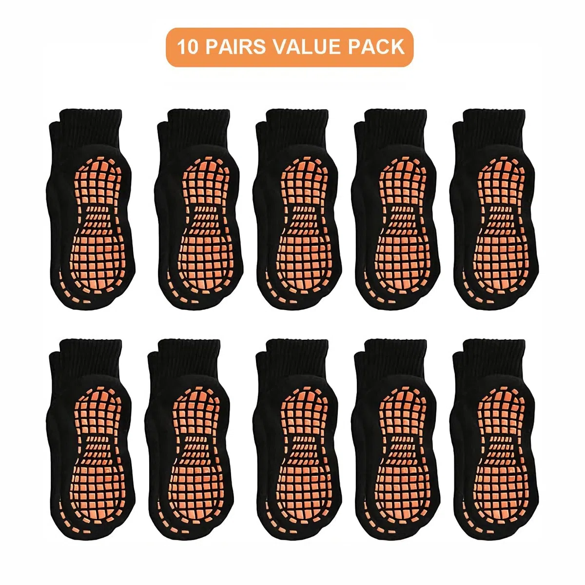 Calcetines para niños pequeños con agarres antideslizantes para cama elástica para niños, paquete de 10 unidades