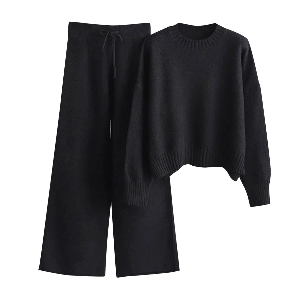 Conjunto Punto Mujer Chandal Completo 2 Piezas Elegante Tallas Grandes Ropa Deportiva Casual Manga Larga Jumpers Cuello Redondo Y Pantalón De Punto Jersey Suelto Moda Conjunto Deportivo Invierno Otoño