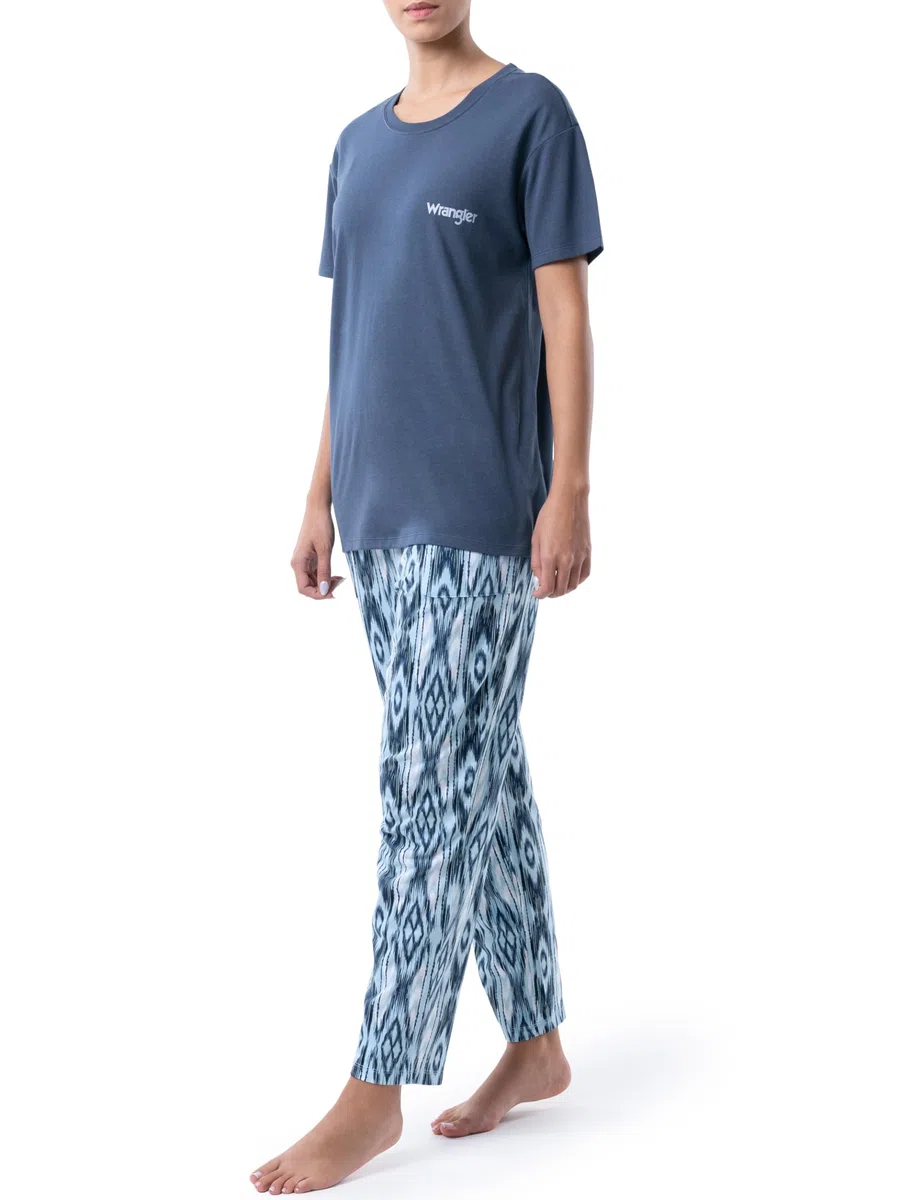 Wrangler Conjunto de Pijama de Manga Corta Y Pantalones Estampados Juego de Pijama Mujer