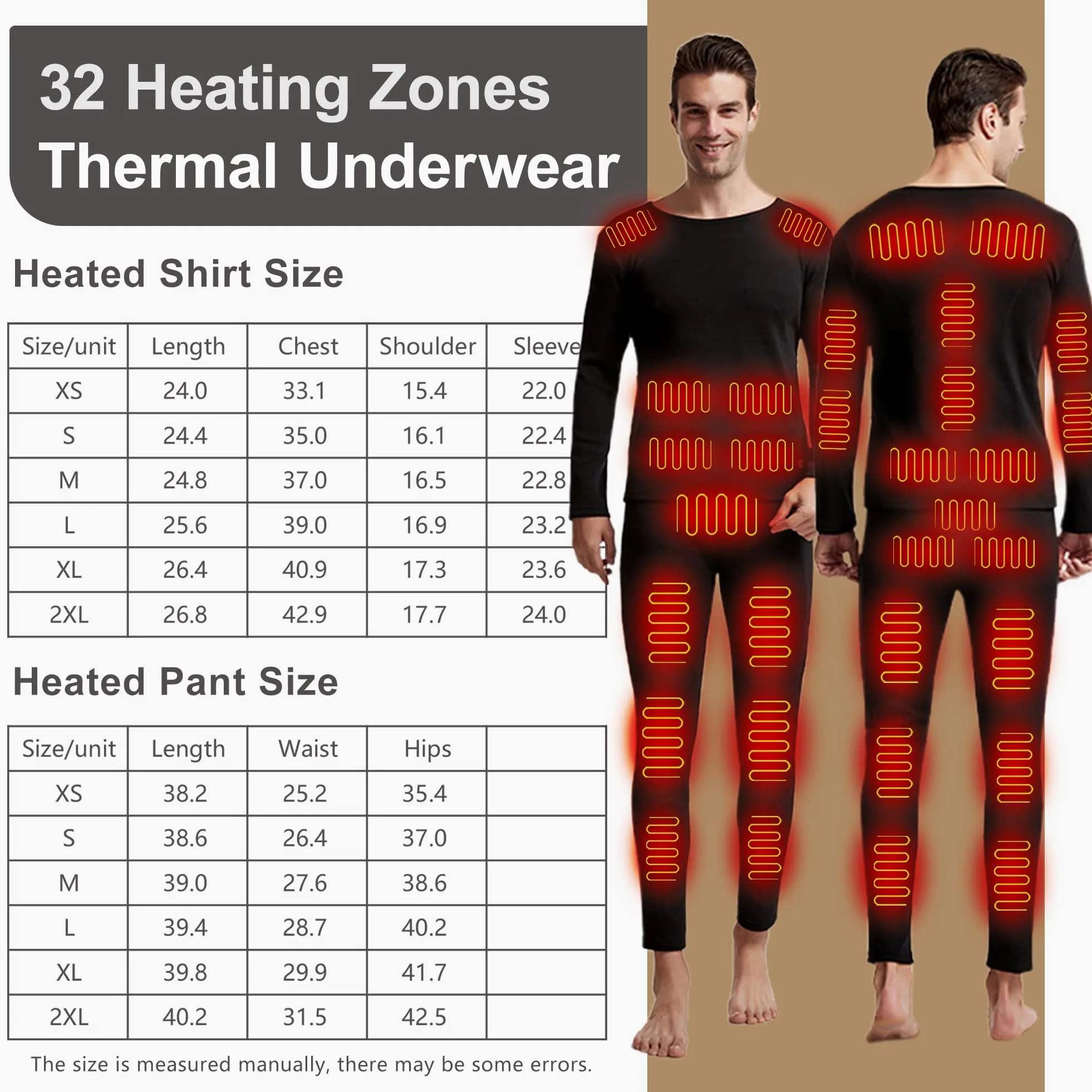 Ropa Interior térmica eléctrica para Hombre, Camiseta y pantalón térmicos de Invierno con 3 Niveles de Calor para Esquiar y Acampar.