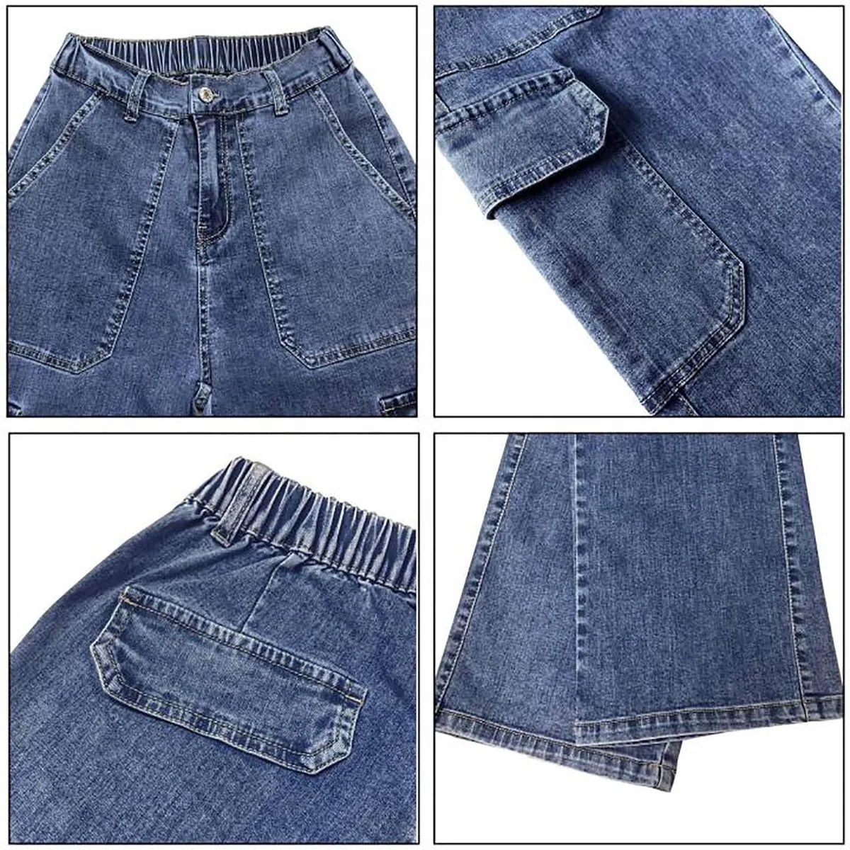 Pantalones De Verano Mujer Anchos, Pantalones Vaqueros Mujer Deportivos, Cargo Rectos Cintura Alta Y Pierna Ancha Ideales Ropa Informal Fiesta Y Club con Cremallera Pantalon Pantalón Deportivo