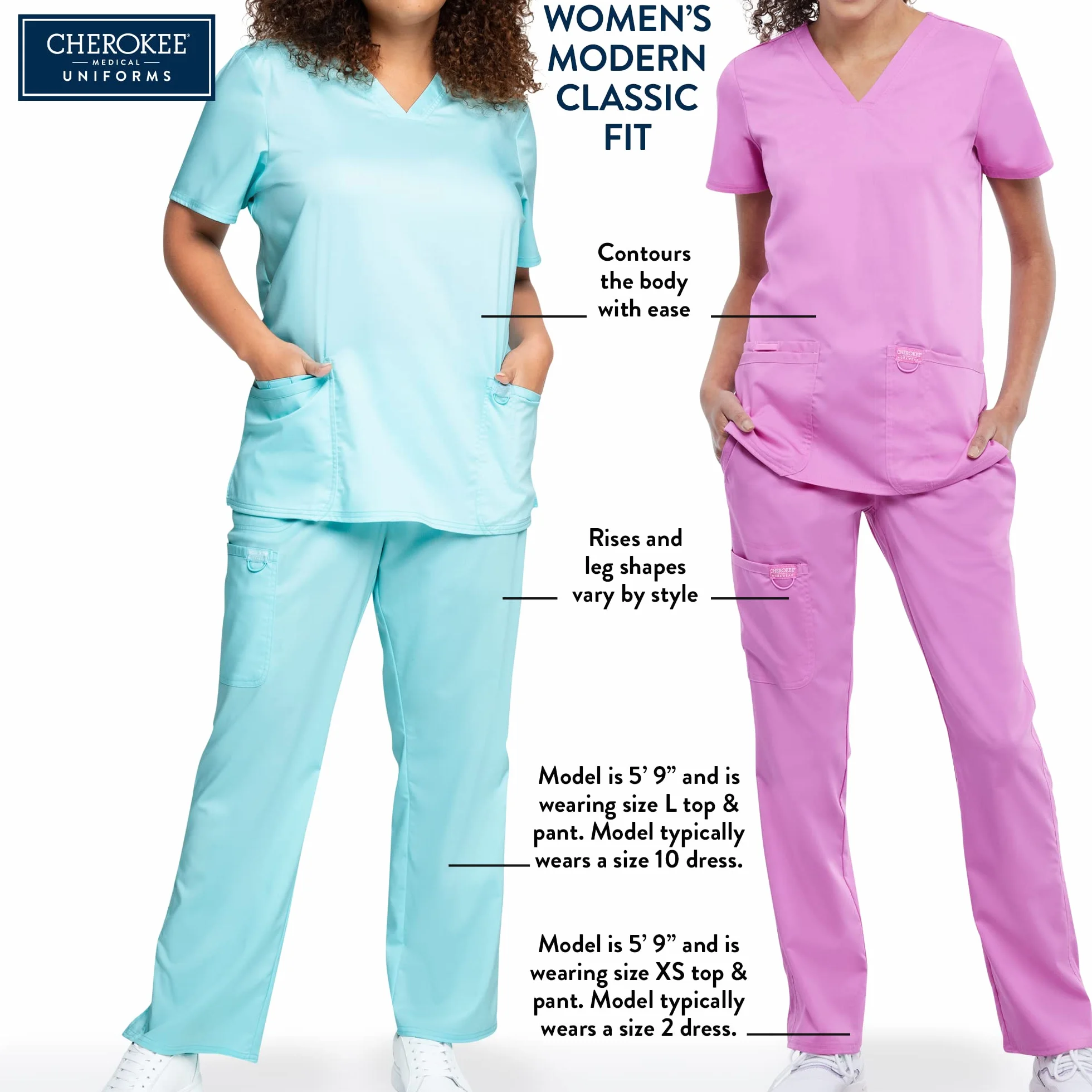 Cherokee - Abrigo de laboratorio para mujer, de sarga, clásico, 81 cm