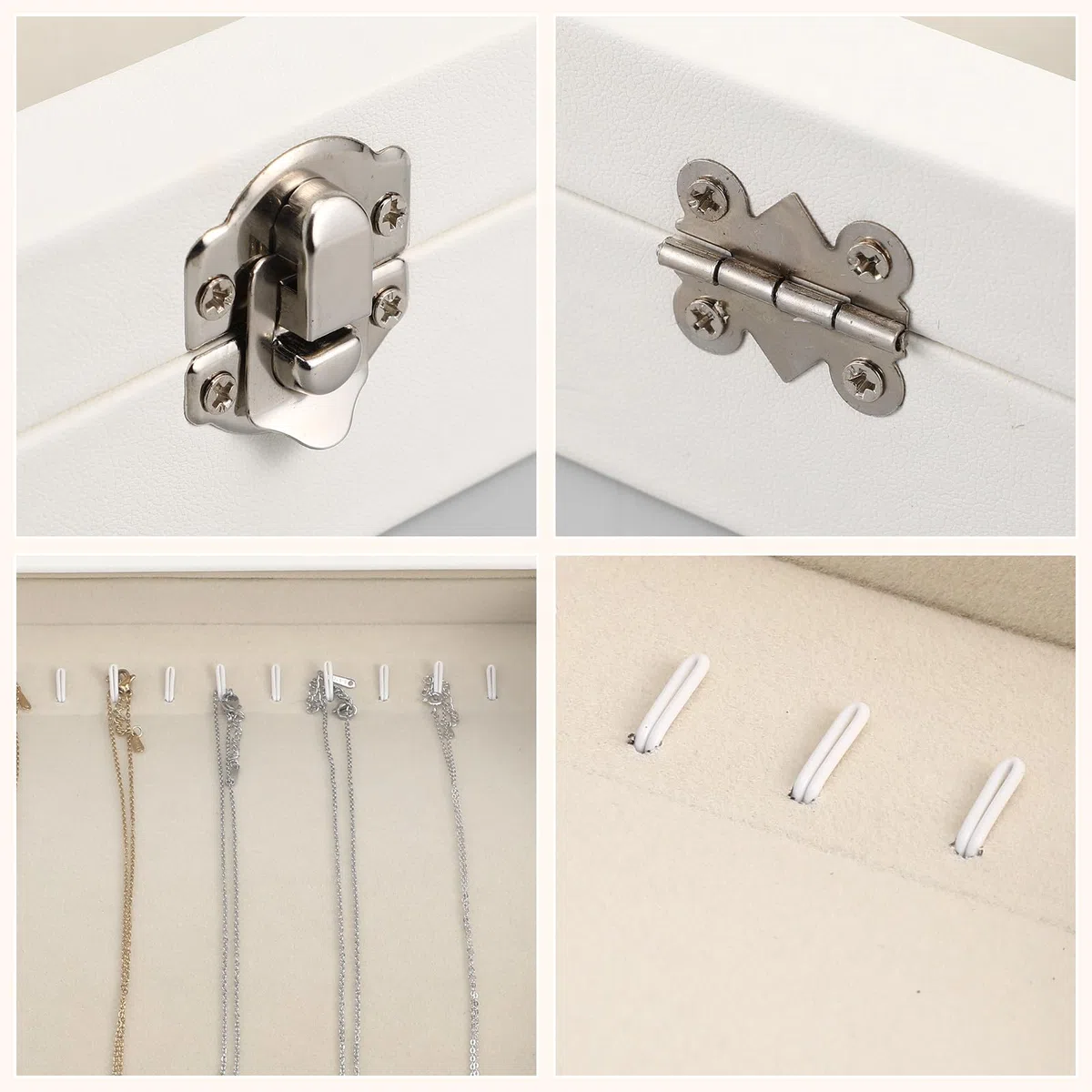 IMIKEYA Bandeja Organizadora para Collares de Madera Tapa Transparente, Caja para Joyas y Estuche Compacto para Colgantes, Adecuado para Viajar y Almacenar Collares de Forma Segura