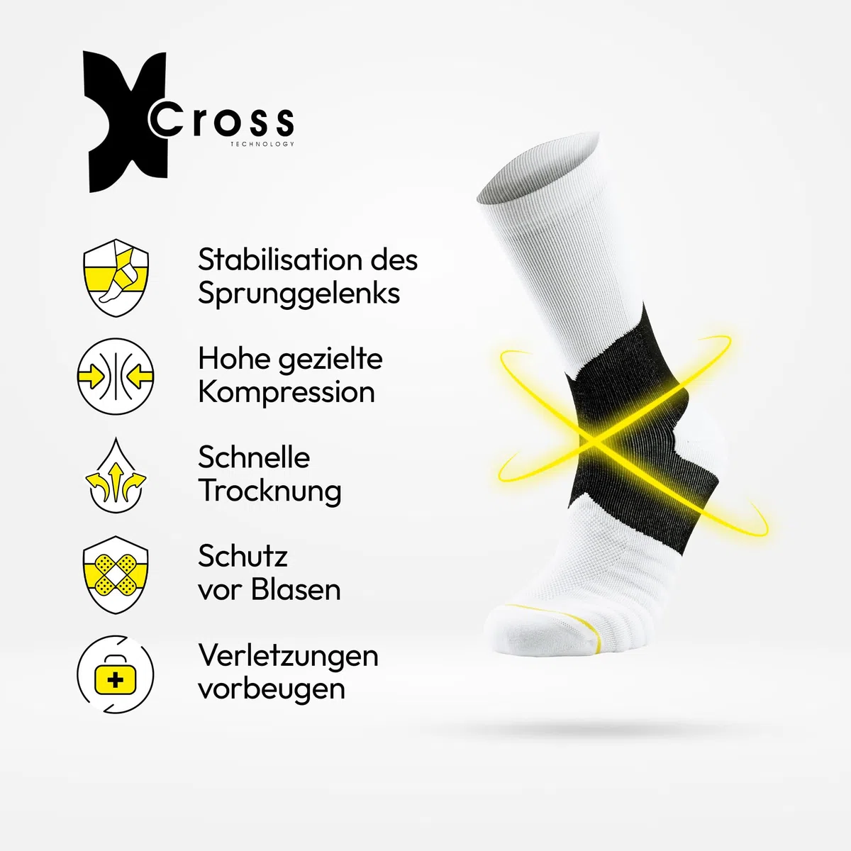 ROLLO SOCKS Team 5.0 - Calcetines para correr con compresión específica, para correr, para el tobillo, tobillo, calcetines deportivos, adecuados para cualquier deporte