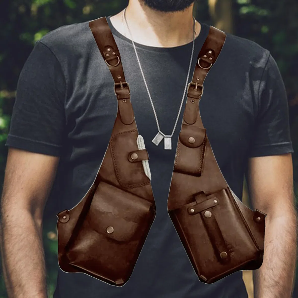 Riñonera Axilar Cartera Medieval Steampunk Halloween Cosplay | Bolsa de Doble Hombro Para Cosplayers Artistas Viajeros Vacaciones Trabajo Diario Senderismo Eventos Temáticos Mascaradas