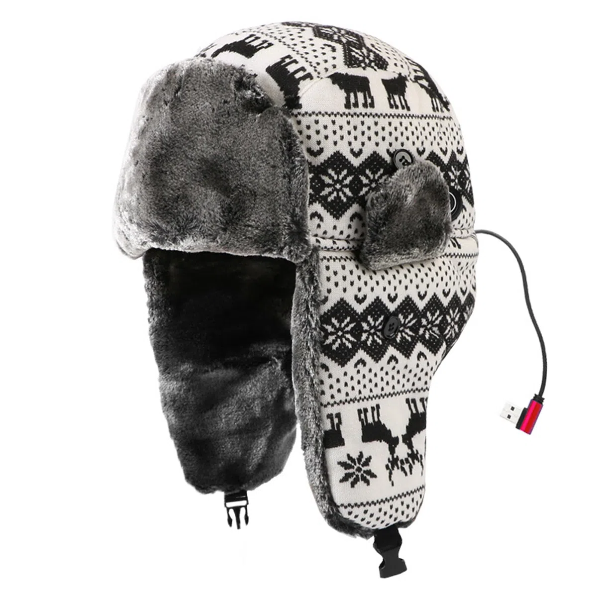 Gorro calefactor USB genérico, cálido y suave de felpa con tres ajustes | Cubierta para cabecera Ushanka con calefacción, para ciclismo, caminar, caminos, pesca, hombres, mujeres, adolescentes, él y