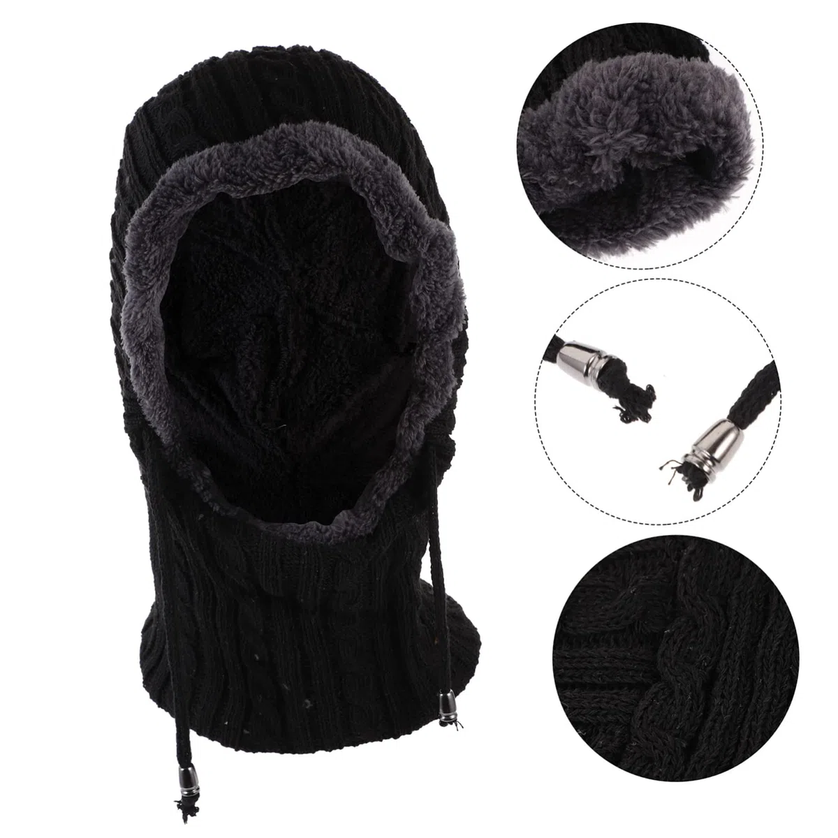 FRCOLOR Gorro Tejido Polar máscara de esquí Unisexo frío Encapuchado Sombreros Gorros Calientes para Mujer Sombrero de Punto Gorras de Punto para Hombre Sombrero de Bufanda