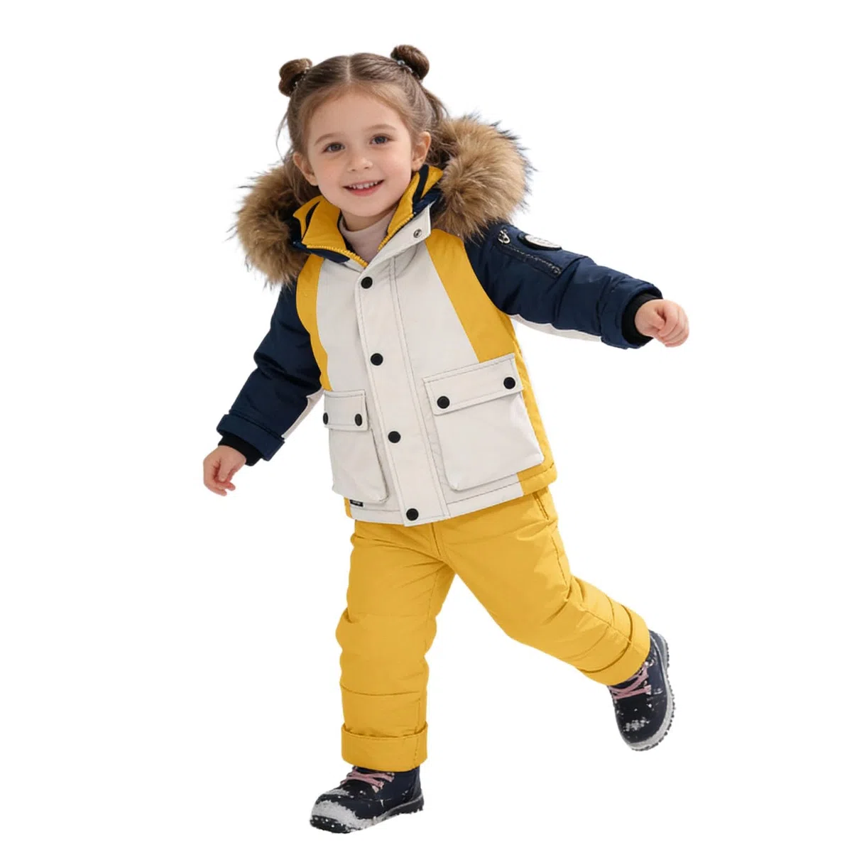 Genérico Mono De Nieve NiñA,Traje De Nieve De Invierno Aislante para NiñAs Peto De Esquí con Chaqueta para Jugar En Climas FríOs