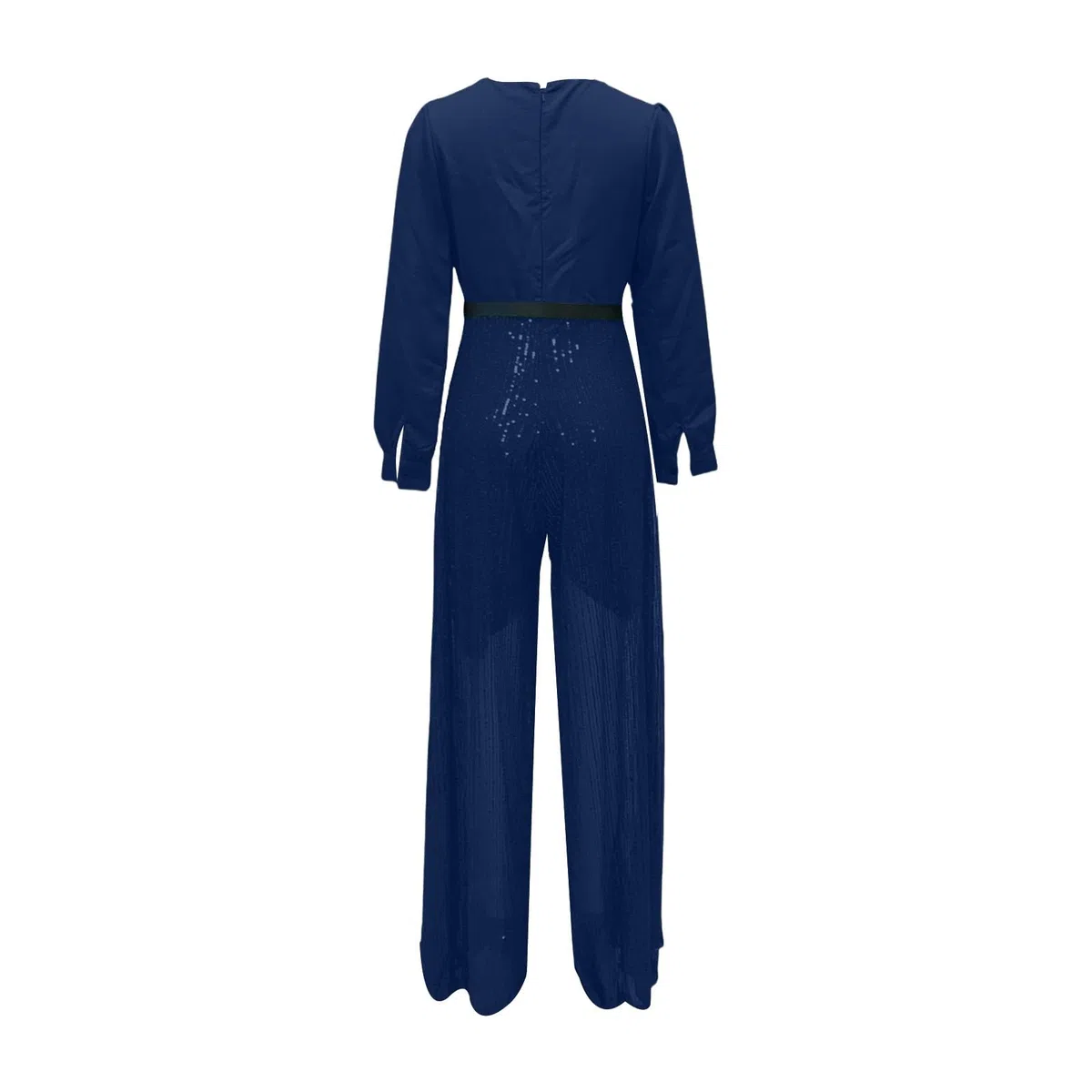 Vestido brillante para mujer, largo en V, vestido de cóctel, manga larga, vestido de fiesta, vestido de lentejuelas, con cinturón, corte ajustado, vestido de fiesta, elegante, vestido festivo, mono