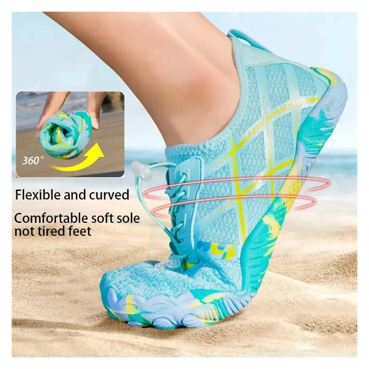 Zapatos ligeros de agua descalzos secado rápido for surf en la playa, senderismo, kayak