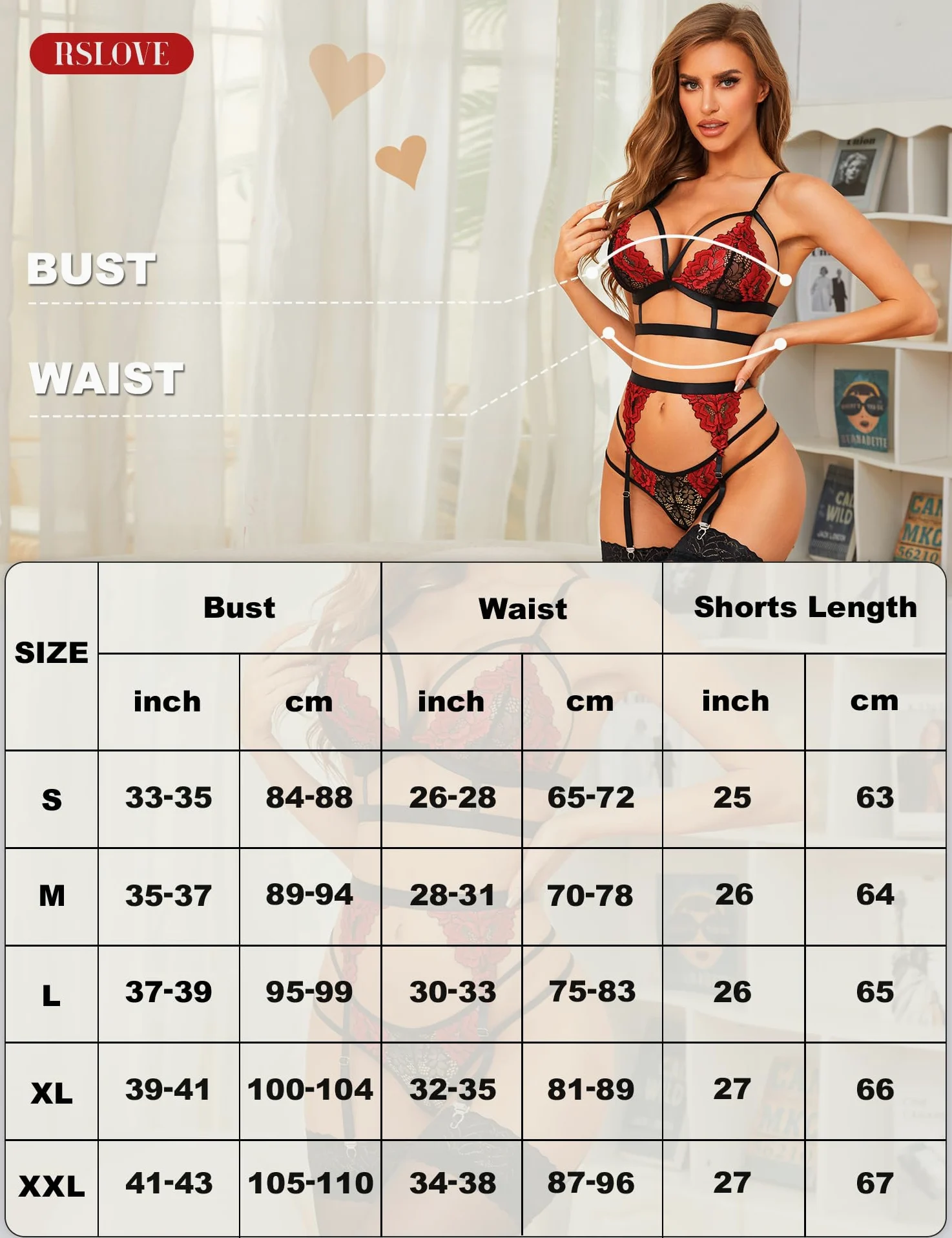 ZXLIHS Conjunto de lencería Sexy para Mujer con Sujetador y Bragas de Encaje Floral, 3 Piezas con Liguero