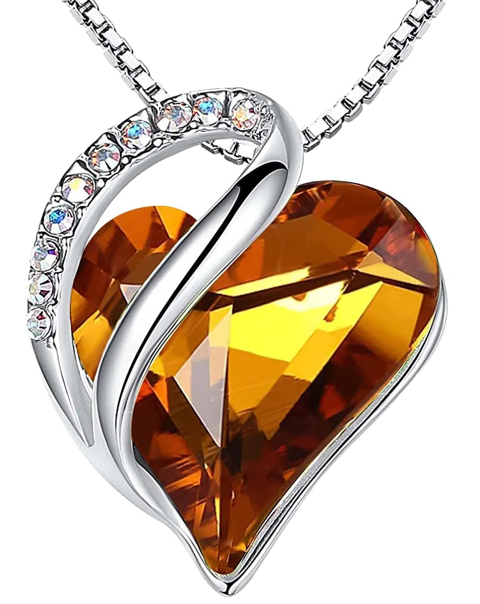 Leafael Collar de Mujer con Birthstone de Cristal | Collar Hipoalergénico con Caja de Regalo Incluida