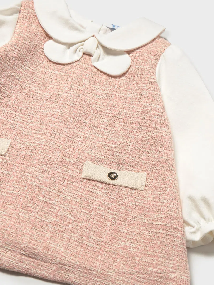 Mayoral Vestido Combinado Punto Tweed para bebé niña Petisui