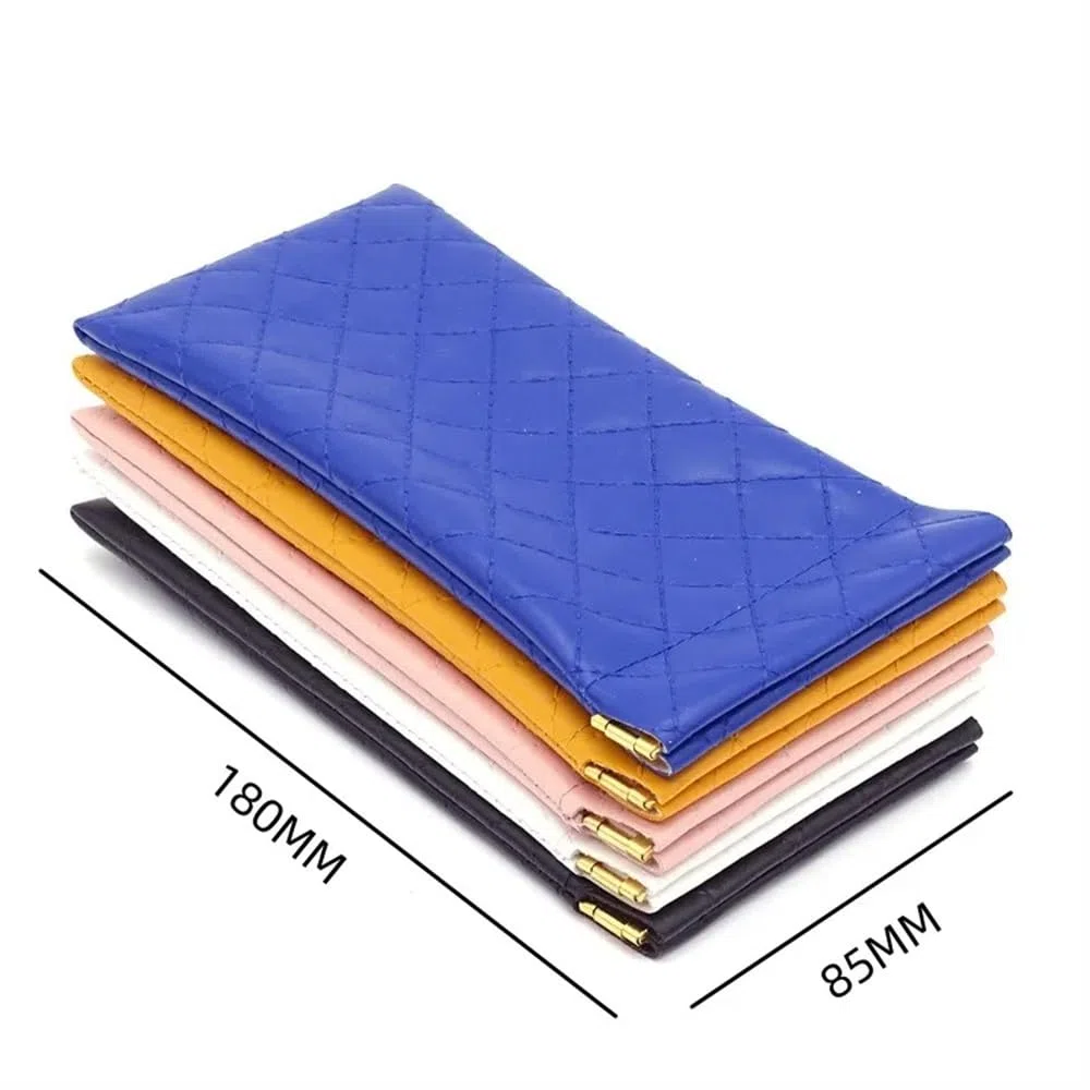 2/4/6 bolsas de piel sintética para gafas de sol, bolsa de almacenamiento de lápices labiales suaves portátiles de alta calidad impermeable (negro, 6 piezas), Negro, Talla única