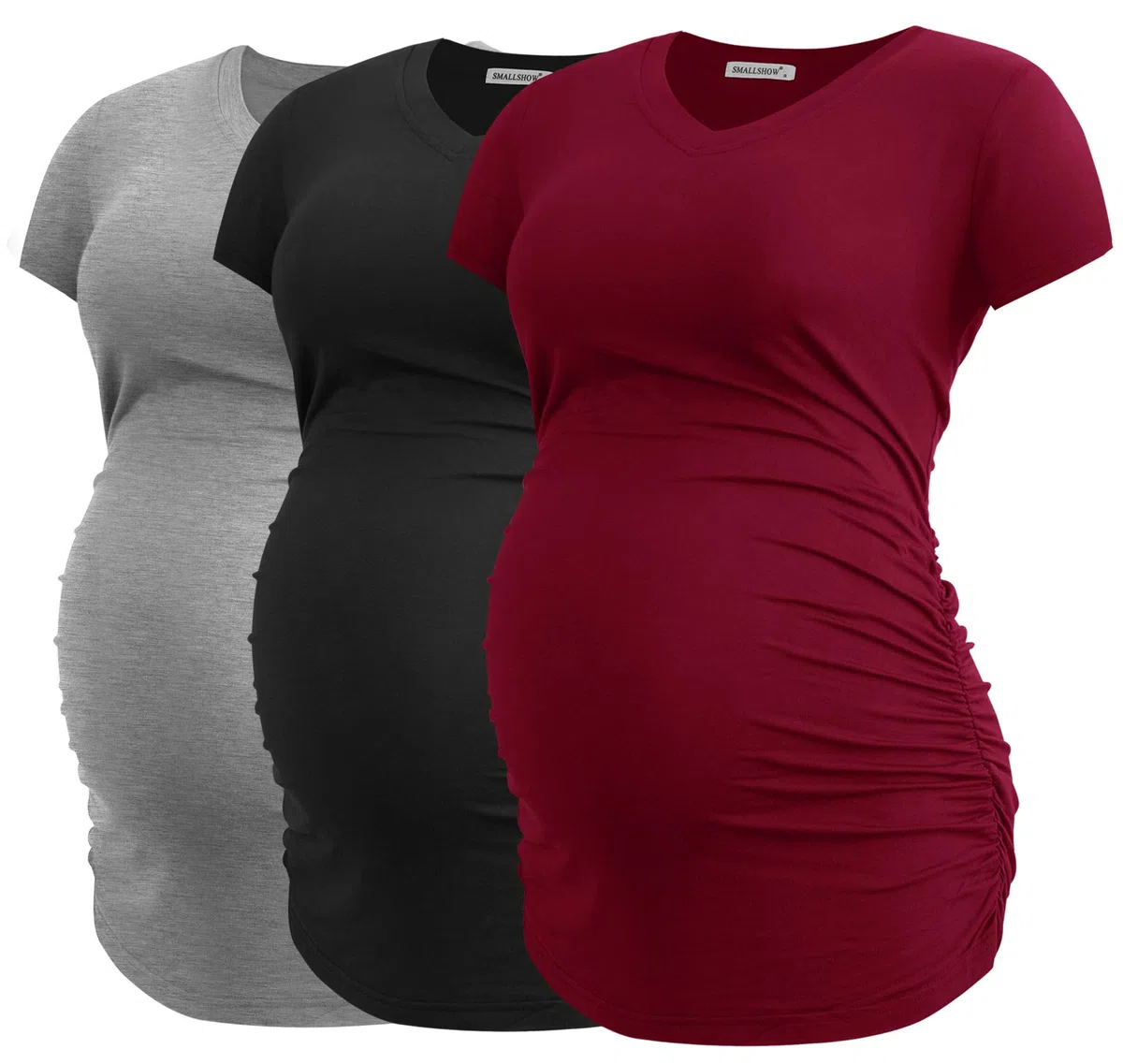 Smallshow - Camiseta de maternidad con cuello en V para mujer - - Medium
