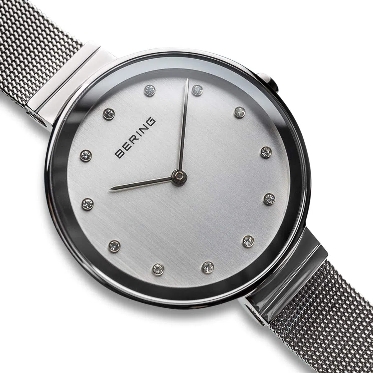 Bering 12034 Reloj de Cuarzo para Mujer con Caja de Acero Inoxidable de 34 mm y Esfera, Correa milanesa, Cristal de Zafiro y Resistencia al Agua de 3 ATM
