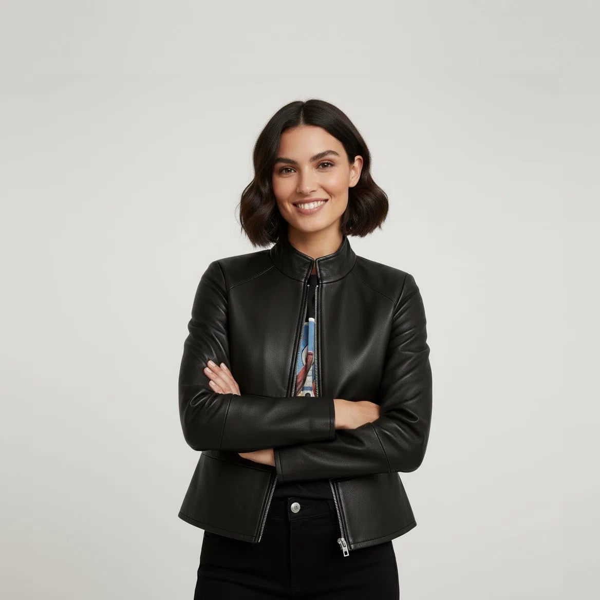 Zerimar Chaqueta de Cuero para Mujer | Piel Natural Auténtica | Prenda Elegante y Cómoda con Diseño Moderno | Ideal para Uso Diario o Salidas Especiales