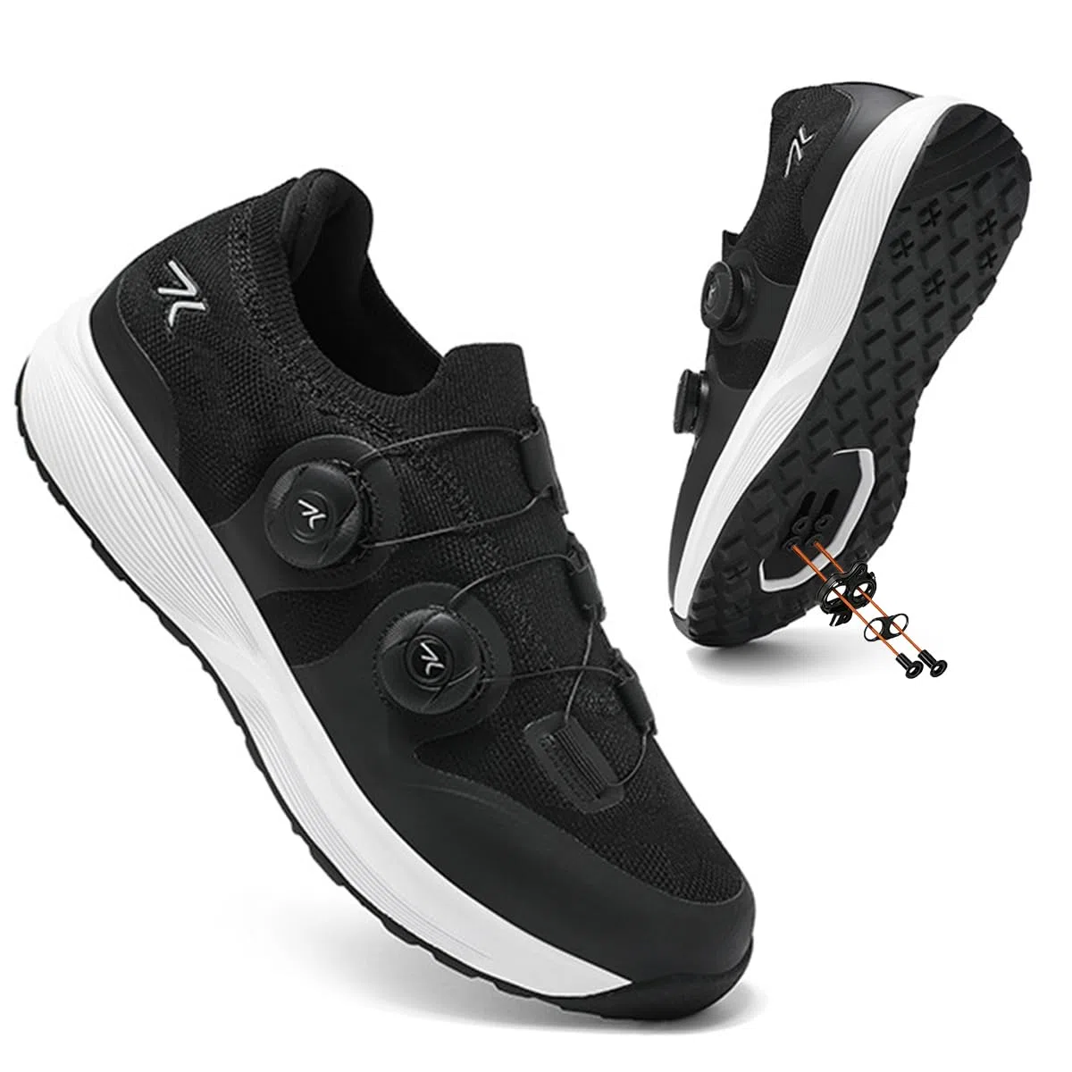 Zapatillas De Ciclismo MTB Hombres Mujer Zapatos Bicicleta de Montaña Compatibles con Todos Los SPD, Adulto Respirables con Cordones Rápidos