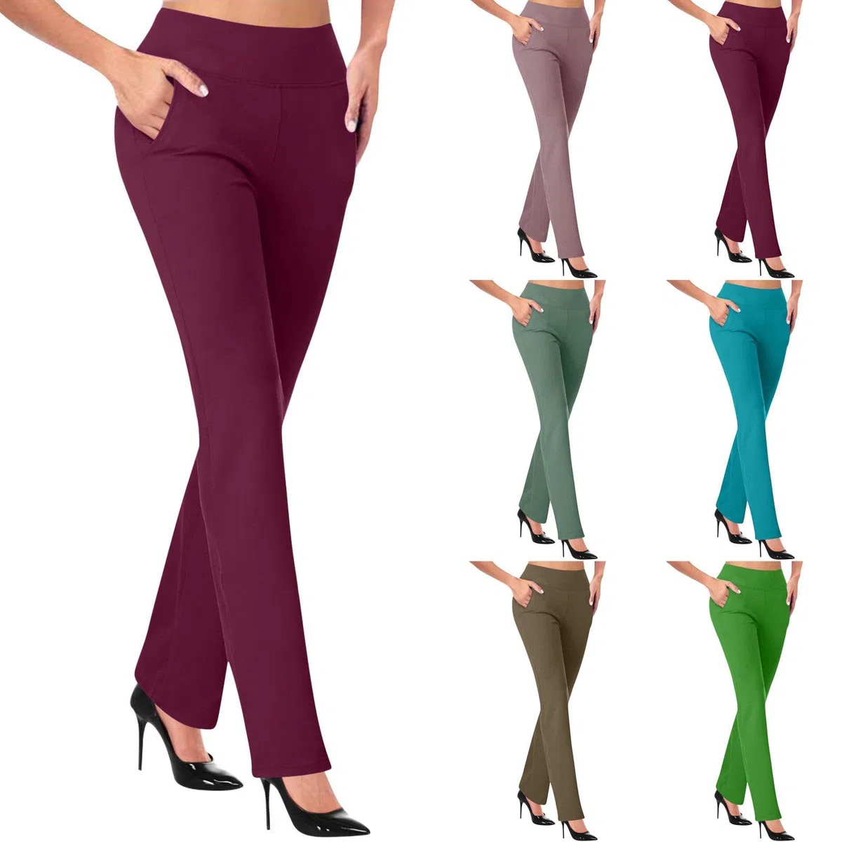 Pantalones de yoga para mujer, cintura alta, pantalones de trabajo, yoga