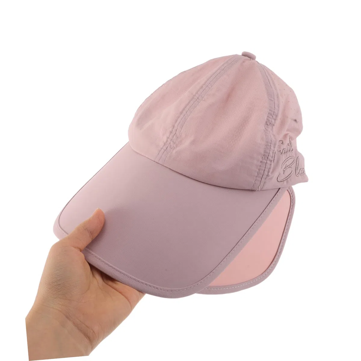 WOONEKY Sombrero de Visera Retráctil de ala Ancha Sol Gorra Deportiva Ajustable con Visera Solar para Mujeres y Hombres para Playa Golf y Correr