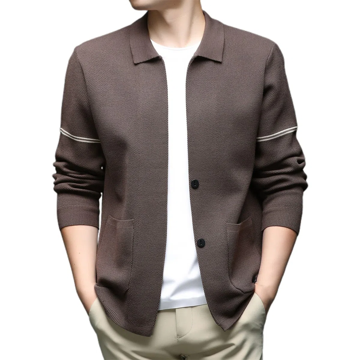 Jersey Hombre CáRdigan Chaqueta De Punto Suéter Largo Hombre Manga Larga Cárdigan Abrigo Prenda Exterior Punto Informal Tejido Cómodo Diseño Moderno Uso Diario