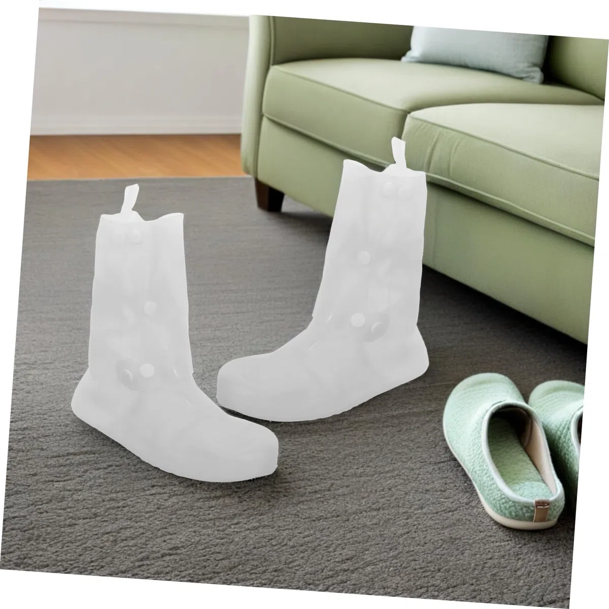 Uonlytech 2 Pares Fundas Impermeables para Zapatos Antideslizantes Cubrezapatos Reutilizables de Silicona Gruesa para Hombre y Mujer Protección para Lluvia y Viaje Talla