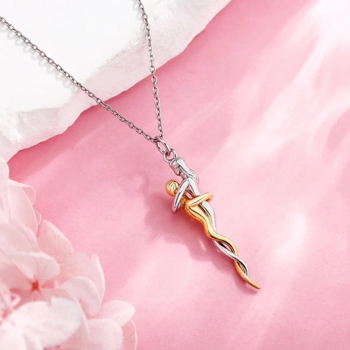 DAYLINLOVE Collar de plata de ley 925 para parejas, joyería para él y ella, regalo del día de San Valentín