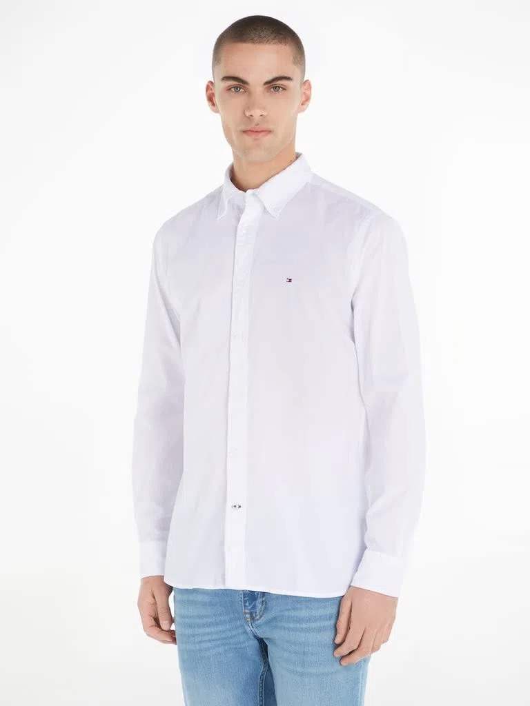 Tommy Hilfiger Camisa Hombre Flex Poplin Solid Regular Fit