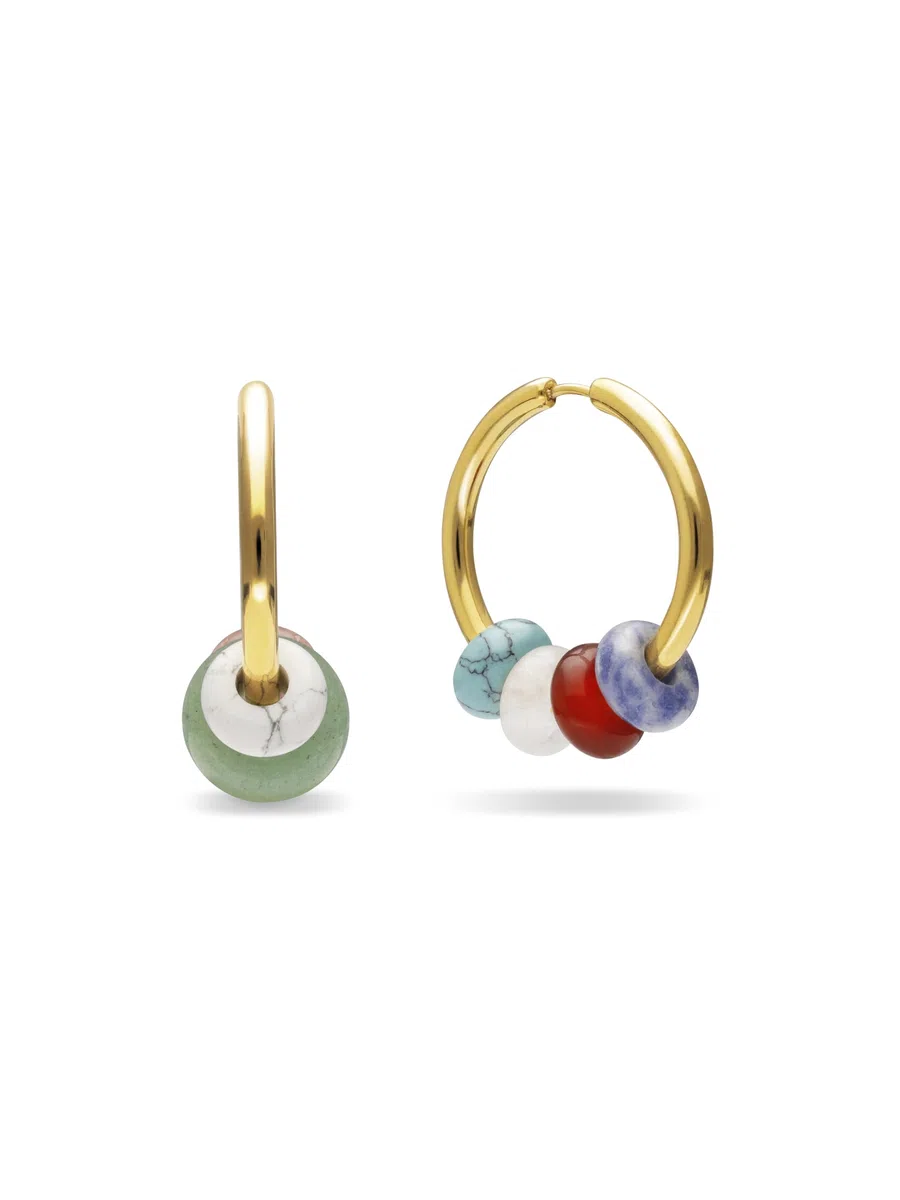 SINGULARU Pendientes Mujer Carmen True Colors Acero Baño Oro