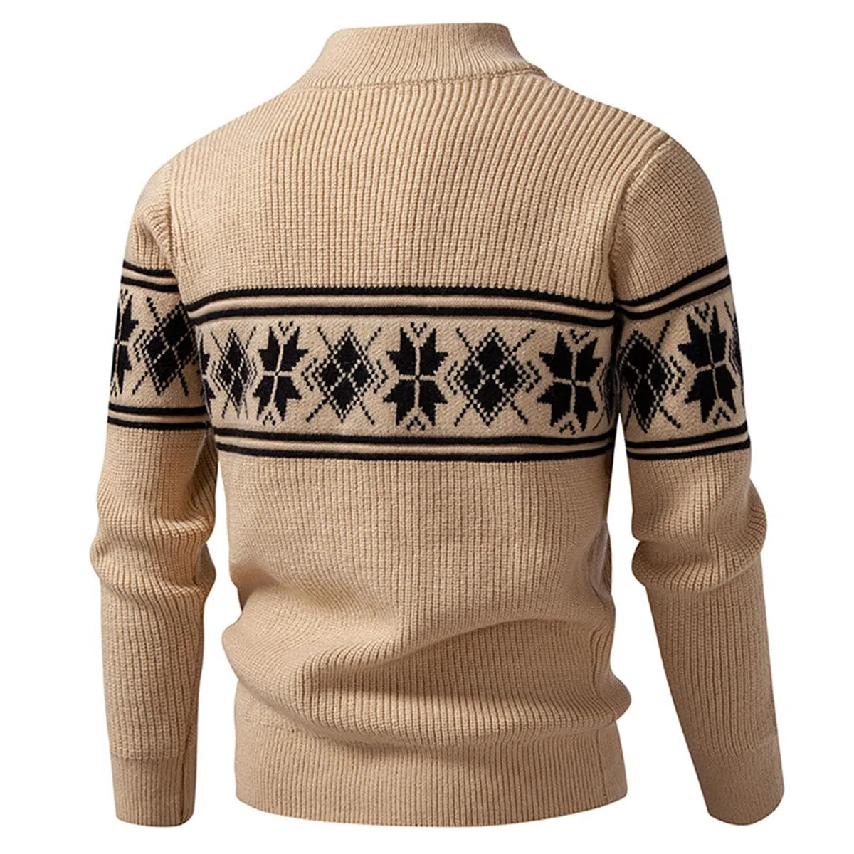 Generisch Suéter con cremallera para hombre, cárdigan noruego, suéter de lana islandés, estampado de Islandia, suéter de textura, cárdigan de lana, suéter ligero de invierno suelto