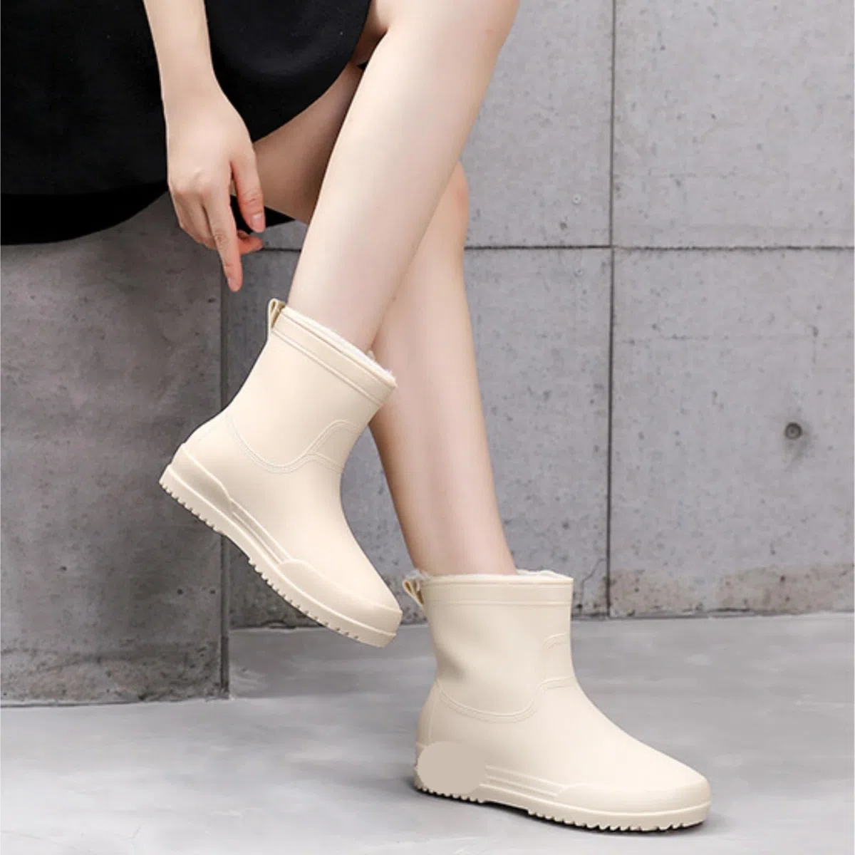 Botas Lluvia Agua Botas De Lluvia Antideslizantes For Exteriores For Mujer, Zapatos Agua PVC Tubo Corto Impermeables De Mujer(Pink,37)