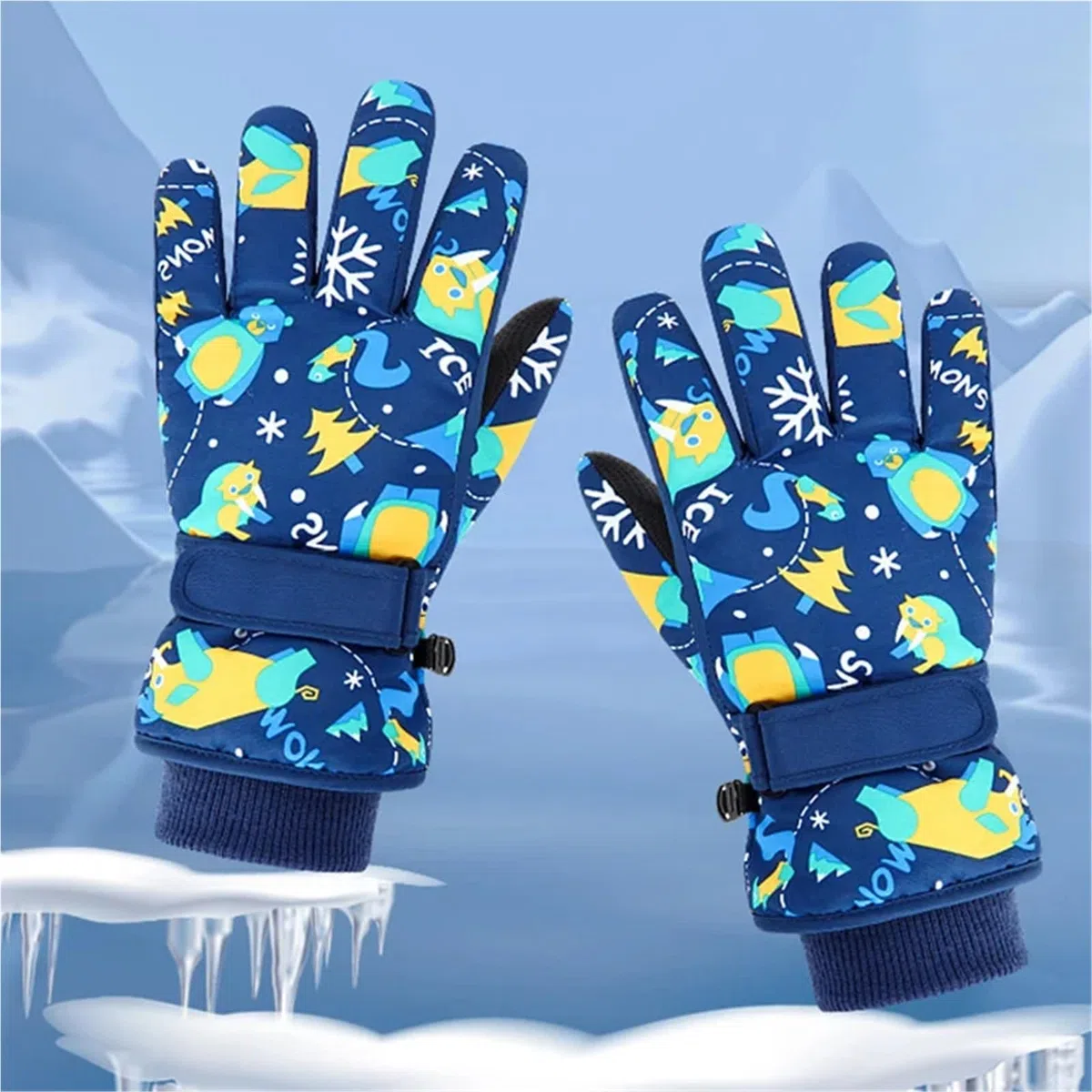 Guantes de esquí de Invierno for niños, Manoplas Gruesas Impermeables con Dedos divididos for niños y niñas (de 4 a 6 años), Guantes de Nieve cálidos(4-6Y Pink)