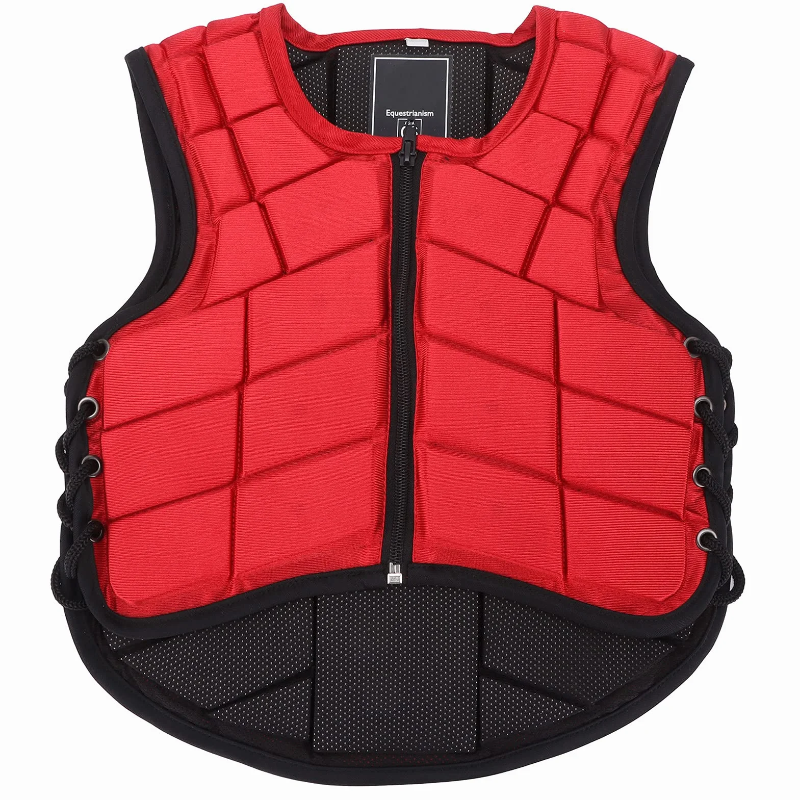 Chaleco Ecuestre de Nailon Rojo para Niños con Absorción de Impactos y Amortiguación para Protección de Equitación (CENTÍMETRO)