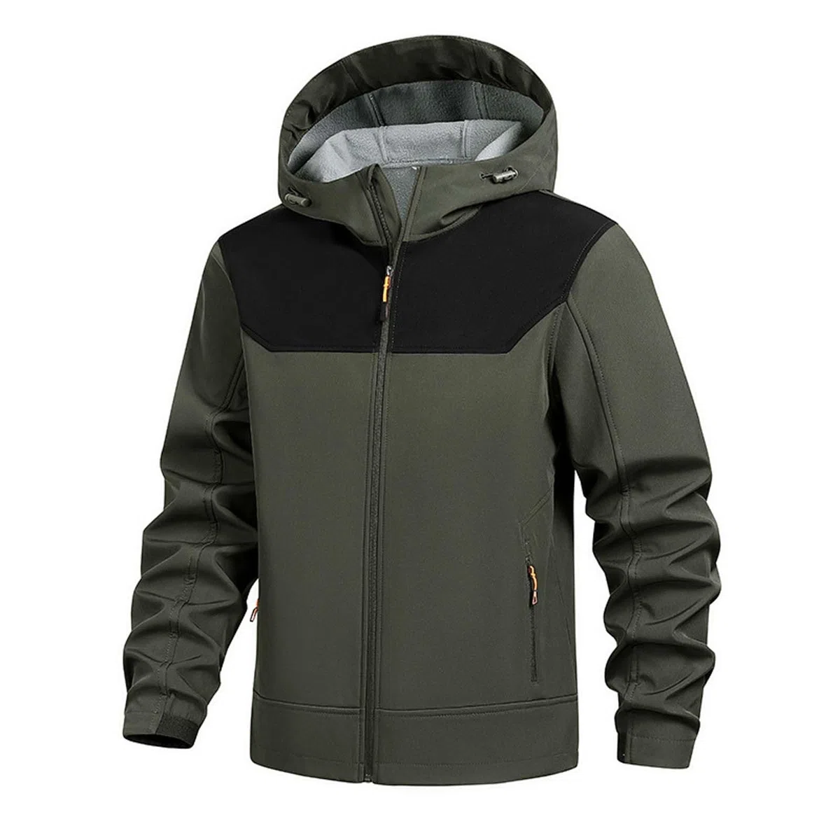 Forros Polares para Hombre, Chaqueta Polar con Cremallera Completa, Abrigo térmico de Invierno para Exteriores, Suave y cálido, Cuello Alto, Sudadera Polar con Capucha, Top Deportivo Activo