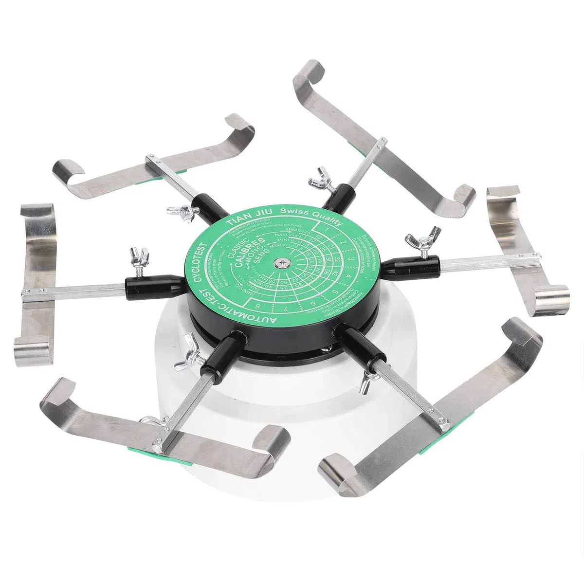 Instrumento de Cuerda para Relojes, Material de Acero de Aleación, Capacidad para 6 Relojes, Rotaciones Automáticas, para Pruebas Automáticas de Relojes y Herramienta para