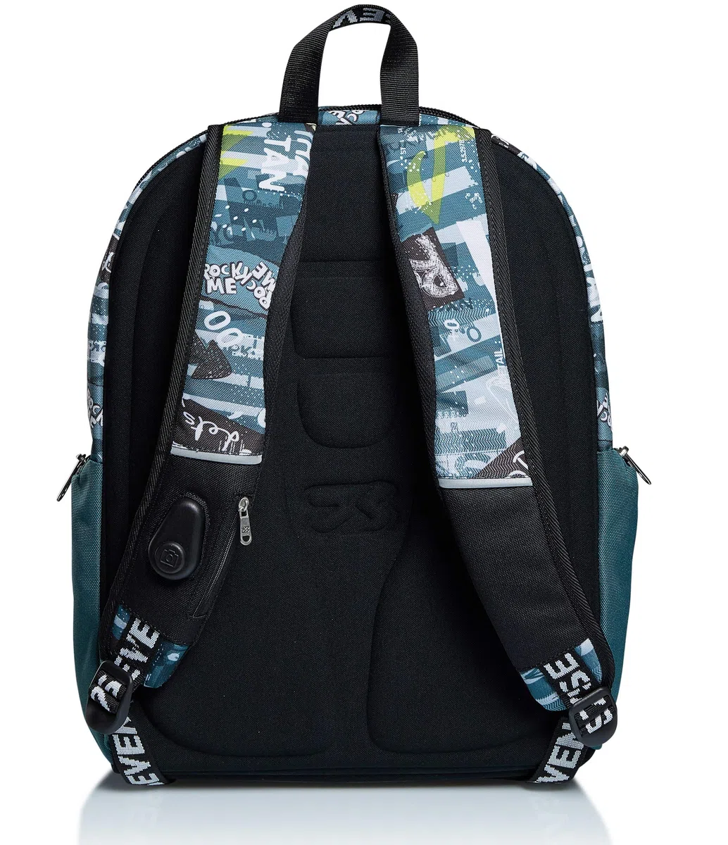 Seven Mochila Doble Compartimiento ADVANCED SELFIE REMOTE CONTROLL YOU ROCK, Abyss - Mochila Escolar, Escuola Primaria, Secundaria, Colegio para niñas, niños, hombres, mujeres y adolescentes
