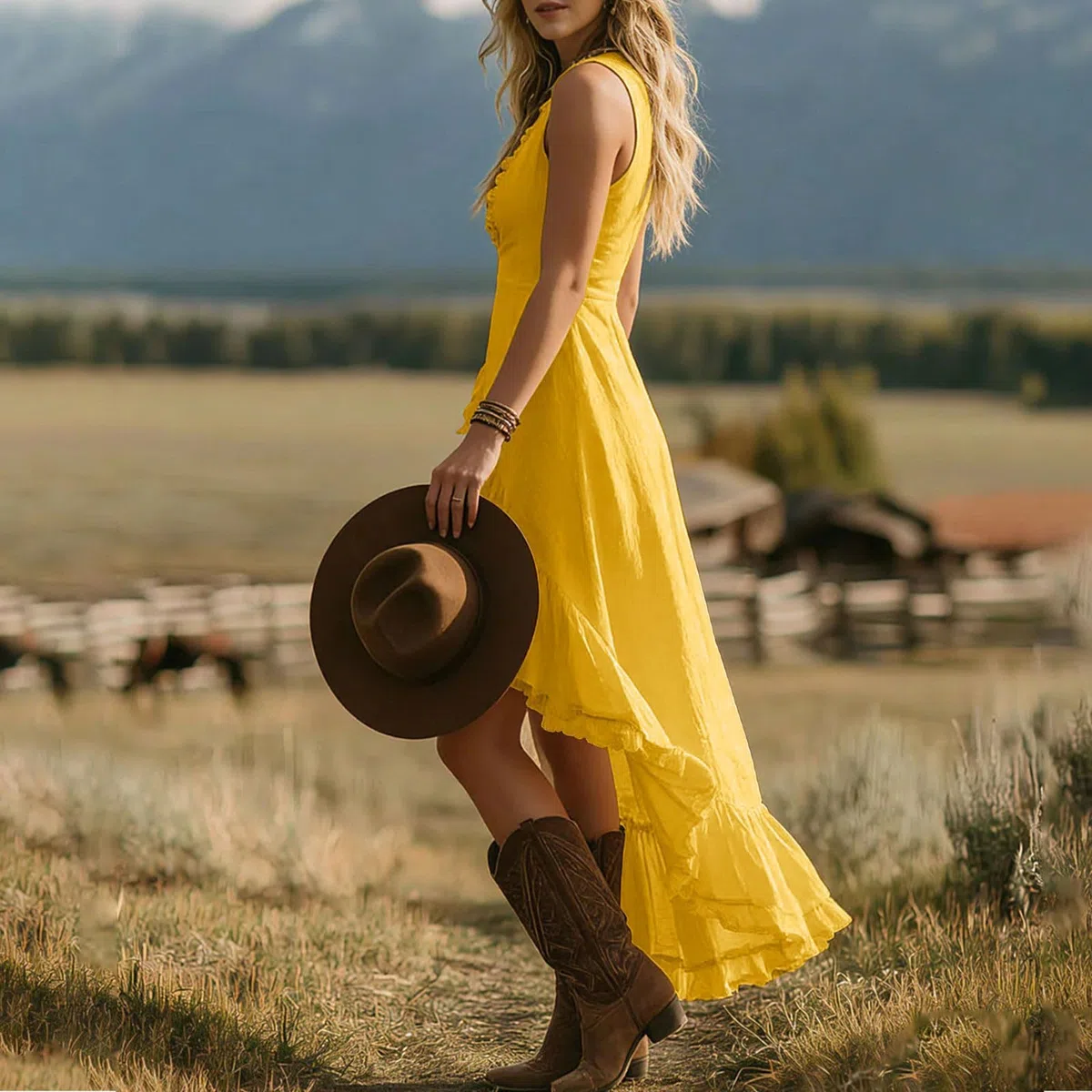 Vestidos Verano Mujer sin Mangas Vestidos Casual Cuello En V Profundo Dobladillo con Volantes Lino Vestido Largo Asimétrico Vestido de Verano Transpirable Ligero Boho para Fiesta Playa Vacaciones