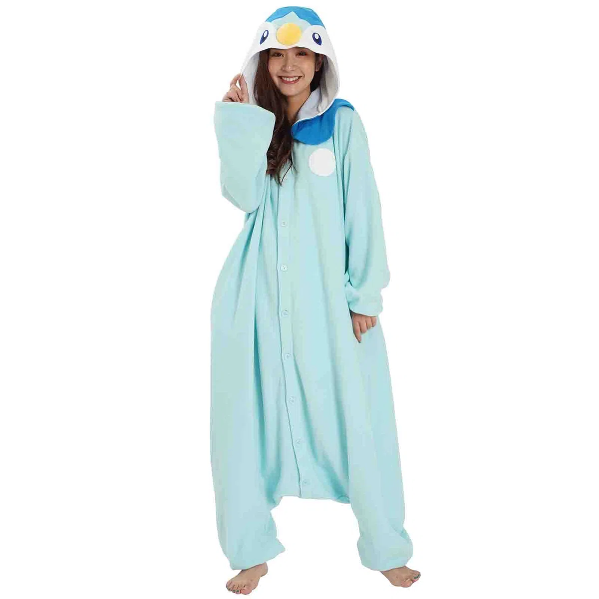 SAZAC Kigurumi - Disfraz de Pokemon - Piplup - Mono de Halloween - Talla XL para Adultos