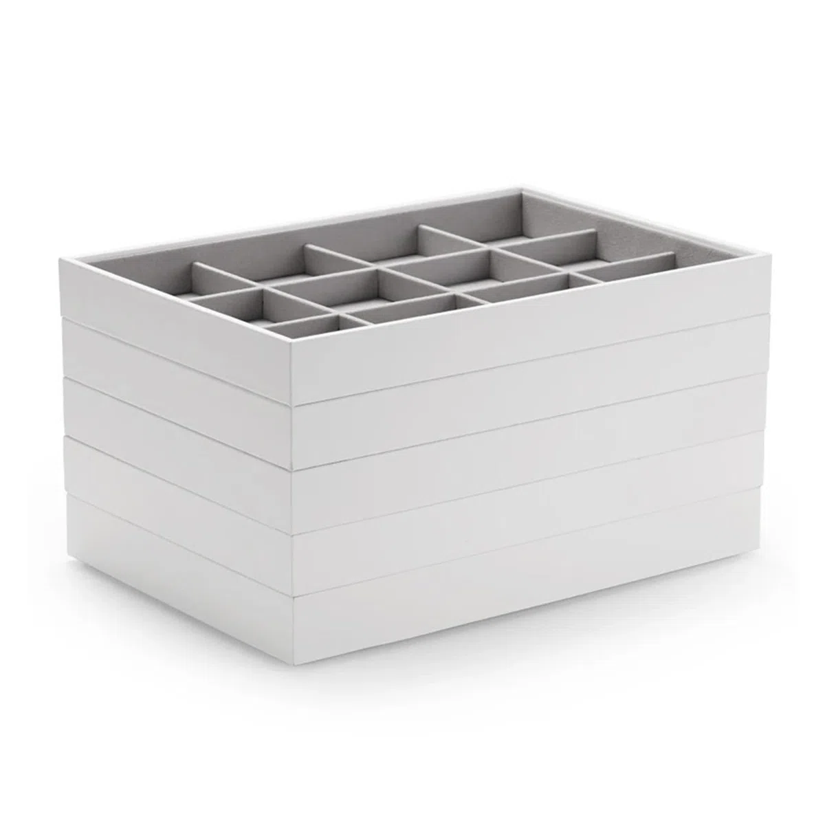 Organizador Joyas Bandejas de joyería apilables de Terciopelo multifunción, Anillos, Pendientes, Pulsera, Organizador, Bandeja de Almacenamiento, Anillos, Pendientes, Accesorios de Almacenamiento